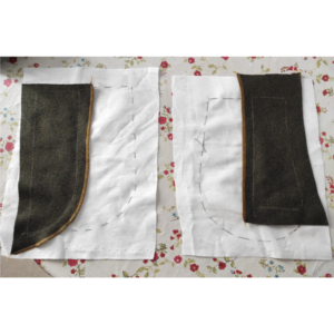 5-Bahnen-Rock Edwardianisch Nähanleitung - Beleg auf Tasche nähen