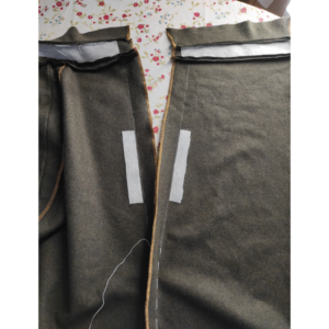 5-Bahnen-Rock Edwardianisch Nähanleitung - Tascheneingriff mit Kantenfix verstärken