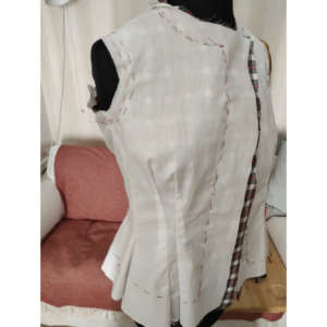 Viktorianische Bluse nähen 1896 - Futter an Oberstoff nähen