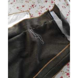 5-Bahnen-Rock Edwardianisch Nähanleitung - Naht beim Reißverschluss zusammenheften