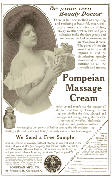 Werbeanzeige von 1905 für Massage Creme