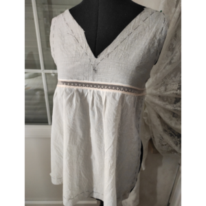 5b) Damen Unterhemd nähen um 1900 - Miederteil an Unterteil nähen