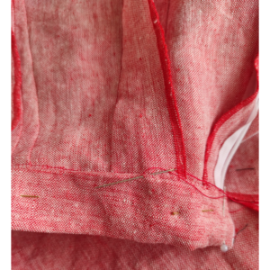 7-Bahnen-Rock 1902 nähen - Rockbund nach innen umklappen und von Hand annähen