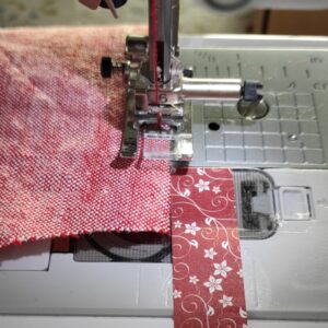 7-Bahnen-Rock 1902 nähen - erste Biese nähen an der vorderen seitlichen Rockbahn