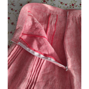 7-Bahnen-Rock 1902 nähen - fertiger Rockbund und Reißverschluss b