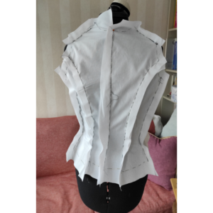 Viktorianische Bluse nähen 1896 - Futter Innenseite Rücken