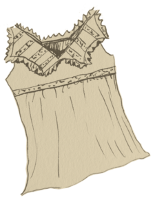 Damen Unterhemd nähen um 1900 - mit Tusche gezeichnetes Unterhemd