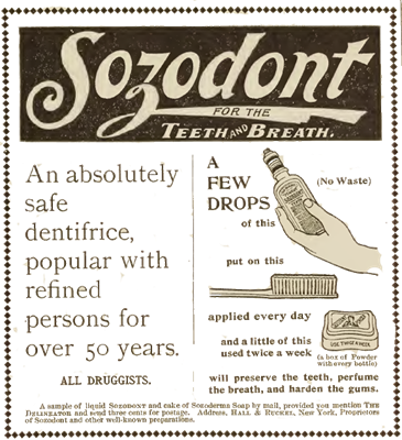 Zahnpasta Werbung von 1800