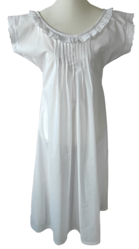 Miss Elli Cotton Nachthemd Damen weiß mit Spitze